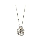 NTALJC Lucky Heart Halskette für Frauen, vier Blattklee Anhänger Halskette, Herzheizkette, Klee Herzkette, 4 Jahre altes Geburtstagsgeschenk