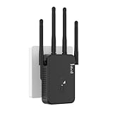 WLAN Repeater WLAN Verstärker 1200Mbit/s Dualband 2,4GHz+5GHz WiFi Booster mit Repeater/Router/Access Point Modus,4 Antenne,Einfache Einrichtung,WiFi Range Extender Mit LAN/WAN Port