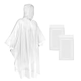 Okydoky Regenponcho mit Kapuze(Transparent,2 Stück) Kordelzug Kapuze und Dickeres Material, Wasserdicht Einweg Regenjacken für Festivals, Konzert, Wandern, Radfahren, Camping, Outdoor(Poncho,2).DE