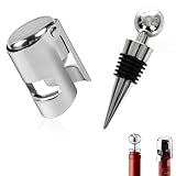 2 Stück Sektverschluss,Sektflaschenverschluss,Champagner Verschluss,Weinverschluss,Sektkorken,Sektverschluss Edelstahl,Wiederverwendbare Auslaufsichere Sektkorken,Verschlusskappe Für Weinflaschen,Bier