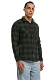 Urban Classics Herren Checked Flanell Shirt TB297, Mehrfarbig (Blk/Forest), XL EU