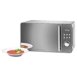 ProfiCook 2-in-1 Mikrowelle mit Grill/Verspiegelte Glasfront / 9 Automatikprogramme/Multifunktionsdisplay mit Digitaluhr/Edelstahl-Optik, 20 Liter - 1000 Watt Grill/800 Watt Mikrowelle