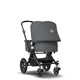 Bugaboo Cameleon 3 Plus: Vielseitiger 2-in-1 Kinderwagen mit drehbarem Lenker für eine komfortable Fahrt, Liegewanne, 0-4 Jahre, schwarzes Fahrgestell & grau meliertes Sonnendach