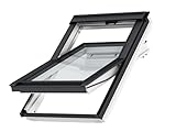 VELUX Kunststoff Dachfenster mit 2-fach Verglasung inkl. Eindeckrahmen und gratis Rollo (55 x 78 (CK02))