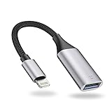 IVSHOWCO Lightning-auf-USB-Adapter [Apple MFi-Zertifiziert], USB-Kamera-Adapter für iPhone, iOS-OTG-Kabeladapter Unterstützt USB-Flash-Laufwerk, Kartenleser, Maus, Tastatur