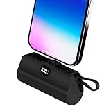 Flintronic Mini Power Bank 5000mAh für iPhone, Klein Power Bank mit Ständer & Lightning-Kabel & LED-Display, Aufladen Externer Akku Kompatibel mit iPhone 17/16/15/14/13/iPad/Huawei/Samsung/Note
