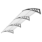 VIVOHOME Window Door Awning Canopy Transparent Vordach für Haustür 100 x 300cm Überdachung mit Aluminium Rahmen und Polycarbonat Türvordach Pultbogenvordach für Sonnenschutz und Regenschutz