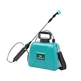 5 Liter Drucksprüher, Elektro Akku Rückenspritze, Düngersprüher Gartenspritze, Elektro Pflanzenspritze mit Ladegriff und Teleskopstange, Akku Drucksprüher für Gartenspritze, Unkrautspritze