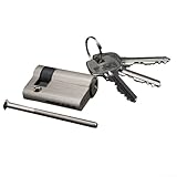 Vidonergy 45 mm massiver halbzylindrischer Schließzylinder mit 3 Schlüsseln, passend für Eingangs- und Innentüren aus Holz, Metall, PVC, feuerfest, Durchgangsschutz