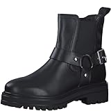 s.Oliver Damen Chelsea Boots aus Leder mit Schnalle, Schwarz (Black), 38 EU