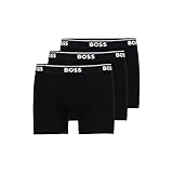 BOSS Herren Power Boxershorts mit Auffälligem Logo, 3er-Pack Retroshorts, Ebenholz Schwarz, Large