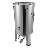 Gärbehälter 32L Craft Bier Maschine Bierbraufass mit Kühlspule Temperaturkontrolle Praktische Skala Gärröhrchen Geeignet zum Gären von lokalem Bier, Wein und Milch