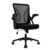 Durrafy Bürostuhl Ergonomisch, Bürostuhl, Schreibtischstuhl mit Verstellbarer Kopfstütze, Armlehnen, Lendenwirbelstütze Höhenverstellbar, 90°-130° Schaukeln, Chefsessel 150KG Belastbar, Schwarz