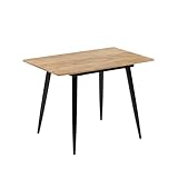 Vicco Esstisch Beaver, Schwarz/Goldkraft Eiche, 80 x 70 cm...