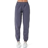 Smith & Solo Jogginghose Damen – Baumwolle Frauen Winter Sporthose, Laufhosen Fitness High Waist, Sweatpants Freizeithose Lang, Jogging Hose Trainingshose Warme Modern Anthrazit/M