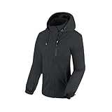 BATHRINS Regenjacke Damen Wasserdicht Atmungsaktiv Wanderjacke Windbreaker Damen Leicht Outdoor Jacke Mesh Gefüttert Fahrrad Jacke mit Kapuze（Schwarz,L）