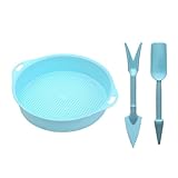 Mikiuly Gartensieb, Durchwurfsieb, Gartensieb Erde, Bodensieb, Sandsieb, Kunststoff Garten Stein Sand Boden Erde Sämling Mesh Sieb Pflanzen Sämling Sandsteinfilter mit 2 Sämaschine Pflanzhilfe