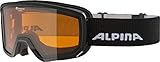 ALPINA SCARABEO S - Beschlagfreie, Extrem Robuste & Bruchsichere OTG Skibrille Mit 100% UV-Schutz Für Erwachsene, black, One Size