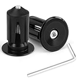 Alethron Lenkerstopfen Rennrad, 2 Stück Lenker Endkappen Aluminium Schwarz Rennrad Lenkerstopfen Fahrradlenker-Endstopfen mit Inbusschlüssel Lenkerendstopfen für Fahrrad MTB Mountainbike