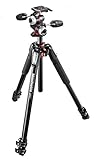 Manfrotto Kit Alu Stativ mit 3 Segmenten und 3-Wege-Neiger, Professionelles Fotozubehör-Kit, Kamerastativ mit Stativkopf