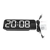Fdit Projektion Wecker Moderne LED -Timer -Temperatur für Home Schlafzimmer Büro Abs Schwarz