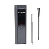 SANTOS Bluetooth Grillthermometer PRO – Kabellos & App-gesteuert – 2 Fühler – 150 m Reichweite – Bis 300 °C – Magnetisch – iOS/Android-kompatibel