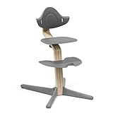 Stokke Nomi Stuhl, Grey - Inspiriert zu aktivem Sitzen - Ohne Werkzeug stufenlos verstellbar - Inklusive Fußstütze und kippsicheren Rädern - Bis 150 kg belastbar