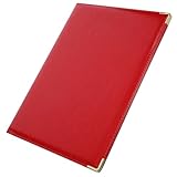 Ciieeo Multifunktionaler Großer Roter Business Ordner mit Metall Ecken Dokumentenmappe für Büro und Geschäftsreisen