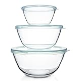 Luvan Glas Rührschüssel mit Deckel 3er-Set (4.2 L,2.5 L,1...