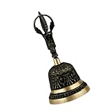 Zerodeko Handringglocke Handessenglocke Hand Jingle Bell Handschüttelglocke Bhikshu Handglocke Buddha Handglocke Tischspielzeug Rasselglocke Spielzeug Hochzeitsglocken Dekor