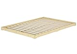 Erst-Holz Futonbett bodenbett extra niedriges Studentenbett 140x200 Fichte Tanne geölt V-60.47-14, Ausstattung:Rollrost inkl.