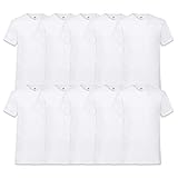 Fruit of the Loom 10 T Shirts V-Neck Weiss M L XL XXL V-Ausschnitt Diverse Farben auswählbar