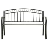 ULUYYUC Outdoor Bank Balkonbank Kleiner Balkon Bierbank Garden Bench - Gartenbank Grau 120 cm Stahl für Garten Balkon Parks Innenhof