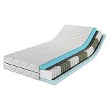MSS e.K. MedicSpring 2-in-1 Taschenfederkern 90x200 | 2 Härtegrade in Einer Matratze H3 / H4 Federkernmatratze | Ergonomisch Designed und produziert in Deutschland 7 Zonen Oeko-TEX Zertifiziert