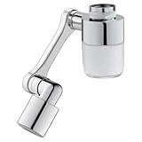 Drehbarer Wasserhahnfilter für Badezimmer und Küche, Zinklegierung, 1080 ° verstellbar, spritzwassergeschützter Auslauf, 2 Modi, Wasserdurchfluss mit Filterkartusche (Wasserhahn)