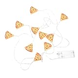 Hemobllo Batteriebetriebene Pizza Lichterkette 20 Leds 3 Meter für Festivals Schlafzimmer und Geburtstage Romantische Innenbeleuchtung