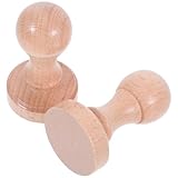JOINPAYA 2 Stück Holzstempel Rohling aus Buchenholz mit Rundem Griff Stempel für Lehrer und Klassenzimmer Selbstgemacht Stempel für Notenvergabe Scrapbooking und Bastelprojekte