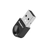 Jaimela Bluetooth 5.1 Adapter, Bluetooth Empfänger, USB Bluetooth 5.1 Dongle EDR Bluetooth Stick für PC, Desktop, Laptop, Headset, Kompatibel mit Windows 7/8/ 8.1/10(Schwarz)