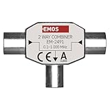 EMOS Einspeiseweiche/Einschleuseweiche A-Class - 2-Fach mit Koax-Buchse (IEC) - voll geschirmt 3,5 dB - Frequenz 0,1-1000 MHz - 1 Ausgang / 2 Eingänge - mit DC-Durchlass