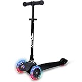kinnaz ONE, Roller Kinder, LED Räder, Ersatzteilservice, extra sicher, Höhe einstellbar, faltbar, Kinderroller Junge Mädchen ab 2 3 4 5 6 Jahre, Scooter, Tretroller, Händler aus Hamburg
