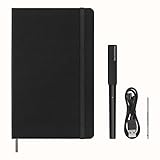 Moleskine Smart Writing Set, Smart Notebook mit Smart Pen, Smart Notebook, Digitales Notizbuch mit Linierten Seiten, Groß, 13x21 cm, Schwarz