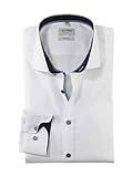 OLYMP Herren Businesshemd Langarm Level.Five.Body.fit,Einfarbig,Body fit,Royal Kent,Weiss 00,38