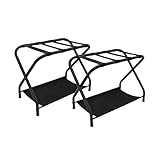 ZEKEYUN Laicozyjia Gepäckträger klappbar mit Ablage für Gästezimmer Kofferständer Metall Gepäckträger 2 Pack