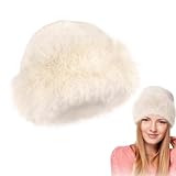 Generisch Fellmütze für Damen, Weiche Kunstfellmütze mit Faux Fuchs Pelz, Warm und Flauschig