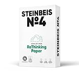 Steinbeis No. 4 Druckerpapier – DIN A4 Recycling-Papier 80 g/m², Weiß & Chlorfrei, 2500 (5 x 500) Blatt hochwertiges Kopierpapier ISO 100 / CIE 135