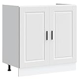 vidaXL Spülenunterschrank Porto Weiß 80x46x81,5 cm Holzwerkstoff, Küchenunterschrank, Unterschrank für Küche, Küchenzeile, Küchenschrank