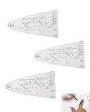 KGDUYC 3 Stück Parabelschablone Mathe, Kurvenschablone, Parabellineal, Parabelzeichenschablone, geometrische Kurvenschablone Lineal für Studenten, Büro, Designer Zeichnung, Kosinustangenten