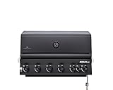 GRANDSTATE Merlin 641, Built-In Einbaugrill, 6 Brenner Gasgrill, mit Gussrosten, 1x Infrafrotbrenner, 1x Rückwandbrenner und Grillspieß, matt-schwarz, starke Gesamtleistung von 24,2 kW