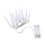 NOLITOY Eiszapfen dekorative Lampe Weihnachten im Freien Fee LED Dekoration dekorative Lichter für Party Outdoor- Hochzeitsdekor Waldmotivdekor wohnkultur lichter Plastik Weiß