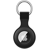 Wanme Hülle für Apple AirTag Anhänger mit Schlüsselanhänger, AirTags Silikon Tragbar Keyring Abdeckung, Schutzhülle für Apple AirTag Case Tracker (Schwarz)
